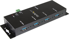 Load image into Gallery viewer, StarTech.com 4-Port USB 3.0 Hub û Industrial USB Expansion Hub with ESD Protection û TAA Compliant - Metal Mountable USB Hub (ST4300USBM),Black
