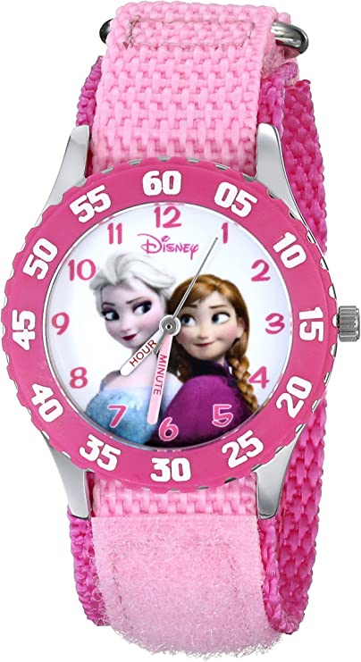Disney Kids' Frozen Stainless Steel Analog Quartz Watch with Nylon Strap