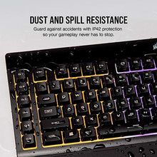 Load image into Gallery viewer, Corsair K55 RGB Gaming Keyboard – IP42 Dust and Water Resistance – 6 Programmable Macro Keys – Dedicated Media Keys - Detachable Palm Rest Included (CH-9206015-NA) , Black
