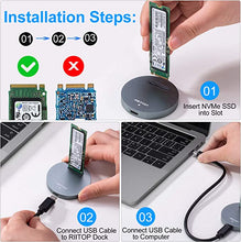 Load image into Gallery viewer, RIITOP NVMe to USB Docking Station, External M.2 PCI-e NVMe SSD to USB-C Reader Adapter for M.2 (M Key) NVMe SSD
