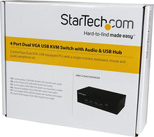 Load image into Gallery viewer, StarTech.com 4 Port VGA KVM Switch - Dual VGA - Hot-key &amp; Audio Support - 1920x1200 KVM Switch - KVM Video Switch (SV431DVGAU2A)

