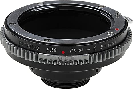Fotodiox Pro Lens Adapter - Compatible with Pentax K Auto Focus Mount (PK AF) Lenses to C-Mount (1