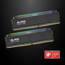 Load image into Gallery viewer, OLOy DDR4 RAM 32GB (2x16GB) Blade Aura Sync RGB 3600 MHz CL18 1.35V 288-Pin Desktop Gaming UDIMM (MD4U1636181DRKDE)
