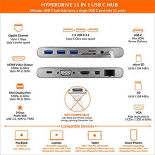Load image into Gallery viewer, HyperDrive USB C Hub, Type C Adapter for MacBook Pro, Laptop USB-C Devices, Ultimate 11-in-1 Surface PC Docking Station w Power Delivery Charging, USBC 5Gbps Data, 4K HDMI, 3xUSB 3.1 Ports, VGA, etc
