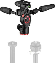 Load image into Gallery viewer, Manfrotto Befree 3-Way Live Camera Tripod Head, Aluminium, 6kg Payload, for Travel Tripods, with Foldable Handles, Fluid Drag System, for Photo and Video, Vlogging Equipment (MH01HY-3WUS)
