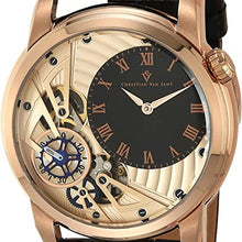 Load image into Gallery viewer, Christian Van Sant Men's Sprocket Auto-Quartz Stainless Steel Leather Strap, Black, 24 Casual Watch (Model: CV1546)
