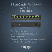 Load image into Gallery viewer, NETGEAR 8 Port PoE Gigabit Ethernet Plus Switch (GS308EP) - with 8 x PoE+ @ 62W, Desktop or Wall Mount

