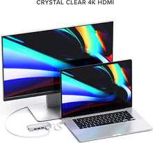 Load image into Gallery viewer, Satechi Aluminum Multi-Port Adapter V2-4K HDMI (60Hz), Gigabit Ethernet, USB-C Pass-Through, SD/Micro Card Readers, USB 3.0 - Compatible with 2020 MacBook Pro, 2020 MacBook Air (Silver)
