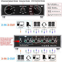 Load image into Gallery viewer, Portable 3-Way Headphone Speaker Audio Switcher Box Splitter for Microphones
