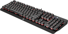 Load image into Gallery viewer, Thermaltake Tt eSPORTS Challenger Edge Aluminum Faceplate 8 Color LED Backlighting Fast Response Key Anti-Ghosting Membrane Gaming Keyboard KB-CHE-MBBLUS-01, Black
