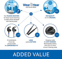 Load image into Gallery viewer, BeHear Access by Wear &amp; Hear – Advanced Personal Hearing Amplifier, Bluetooth Headset, with Smartphone Control App – Includes Telecoil Receivers, for mild to Moderate Hearing Loss
