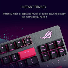 Load image into Gallery viewer, ASUS ROG Strix Scope TKL Electro Punk Mechanical Gaming Keyboard | Cherry MX Red Switches | 2X Wider Ctrl Key for Greater FPS Precision | Gaming Keyboard for PC | Aura Sync RGB Lighting, Quick-Toggle
