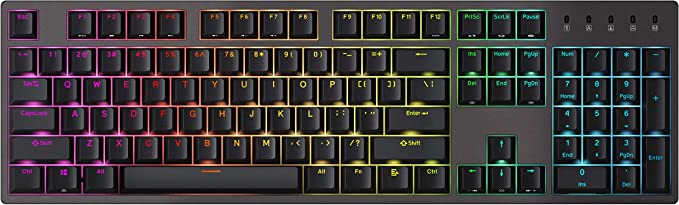 Durgod Taurus K310 Mechanical Gaming Keyboard - 104 Keys - Double Shot PBT - NKRO - USB Type C (Cherry Brown, Grey)