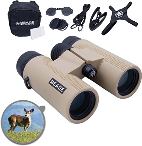 Meade Instruments – CanyonView ED (Extra-low Dispersion) 10x42 Powerful Outdoor Bird Watching Sightseeing Sports Concerts Travel Binoculars – Fully Multi-Coated BaK-4 Prisms – Durable & Waterproof