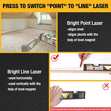 Load image into Gallery viewer, PREXISO 2-in-1 Laser Level Spirit Level with LED Lights, 32ft Line &amp; 98ft Point Laser Leveler Tool Shock Resistant &amp; Magnetic for Leveling and Alignment, Ideal for Ceiling, Wall Application
