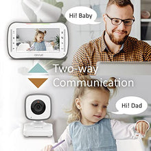 Load image into Gallery viewer, Video Baby Monitor, 4.3&quot; High Resolution Display, 2 Cams for 2 Rooms, 18-Hour Battery Life, 1000ft Range, 2-Way Communication, Secure Privacy Wireless Technology
