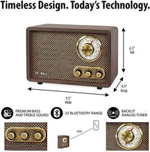 Load image into Gallery viewer, Victrola Retro Wood Bluetooth FM/AM Radio with Rotary Dial, Espresso
