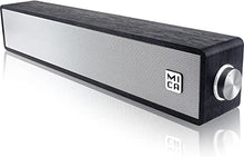 Load image into Gallery viewer, MICA Computer Speakers, Bluetooth 5.0 Wireless Computer Sound Bar, Wooden Mini Soundbar, USB Powered PC Speakers for Computer Laptop Smartphone Tablet, Aux Connection, Black (M30T)
