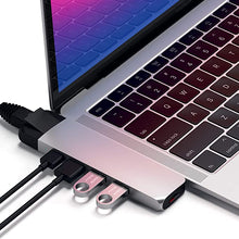 Load image into Gallery viewer, Satechi Aluminum Type-C Pro Hub Adapter with Ethernet - 4K HDMI, USB-C PD, Gigabit Ethernet, USB 3.0, Micro SD Card Slot - Compatible with 2020/2019 MacBook Pro and 2020/2018 MacBook Air (Silver)
