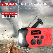 Load image into Gallery viewer, 【New Version】RunningSnail 2000mAh Emergency Crank Radio, AM/FM NOAA Solar Powered Crank Wind Up Radio with SOS Alarm, Bright Flashlight, Emergency Power Bank for CellPhone, Used for Outdoor&amp;Emergency
