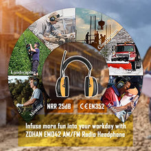 Load image into Gallery viewer, ZOHAN EM042 AM/FM Radio Headphone with Digital Display, Ear Protection Noise Reduction Safety Ear Muffs, Ultra Comfortable Hearing Protector for Lawn Mowing and Landscaping - Yellow
