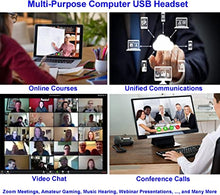 Load image into Gallery viewer, USB Headset with Microphone Noise Cancelling and Volume Controls, Computer PC Headset with Voice Recognition Mic for Teams Zoom Skype Softphones Conference Calls Online Course Gaming etc
