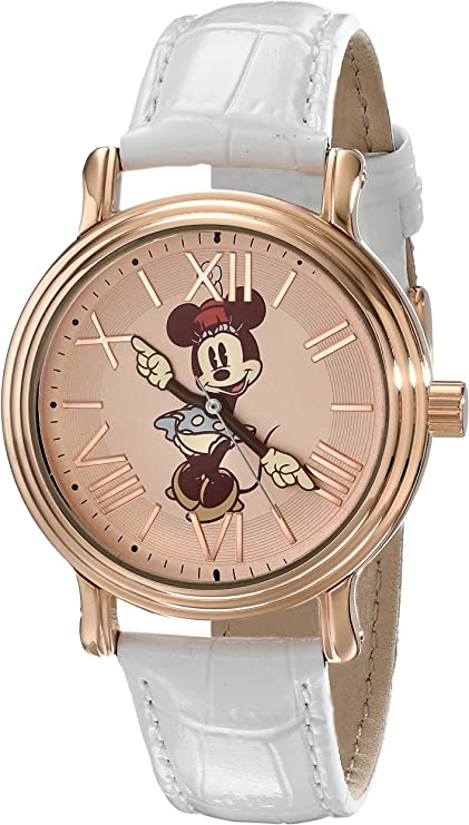 Disney Women's W001857 Minnie Mouse Analog Display Analog Quartz White Watch