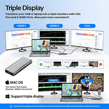 Load image into Gallery viewer, USB C Hub, 9 in 1 Triple Display Adapter Hub with 2 HDMI, USB-C, USB3.0/2.0, SD Card Reader, Micro SD Card Reader, VGA, 3.5mm Audio Jack Port, for MacBook Pro/Air, iMac, USB-C Laptop, and More

