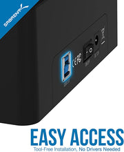 Load image into Gallery viewer, Sabrent USB 3.0 to SATA Dual Bay External Hard Drive Docking Station for 2.5 or 3.5in HDD, SSD with Hard Drive Duplicator/Cloner Function [10TB Support] (EC-DSK2)
