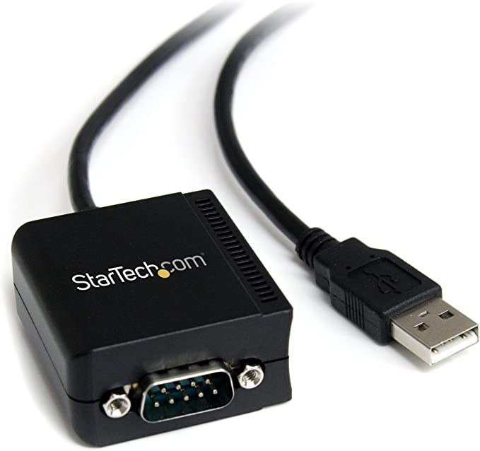 StarTech.com USB to Serial Adapter - 1 port - USB Powered - FTDI USB UART Chip - DB9 (9-pin) - USB to RS232 Adapter (ICUSB2321F),Black