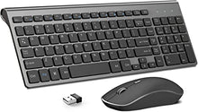 Load image into Gallery viewer, Wireless Keyboard and Mouse,J JOYACCESS 2.4G Ergonomic and Slim Wireless Computer Keyboard Mouse Designed for Windows, PC, Laptop,Tablet - Black Grey
