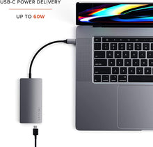 Load image into Gallery viewer, Satechi Aluminum Multi-Port Adapter V2 - 4K HDMI (60Hz), Gigabit Ethernet, USB-C Charging, SD/Micro Card Readers, USB 3.0 - Compatible with 2020 MacBook Air, 2020 MacBook Pro (Space Gray)
