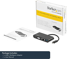 Load image into Gallery viewer, StarTech.com USB C Multiport Adapter - Mini USB-C Dock w/ Single Monitor VGA 1080p Video - 60W Power Delivery Passthrough - USB 3.1 Gen 1 Type-A 5Gbps, Gigabit Ethernet - Docking Station (DKT30CVAGPD)
