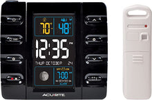 Load image into Gallery viewer, AcuRite 13020 Intelli-Time Projection Alarm Clock with Temperature and USB Charging , Black
