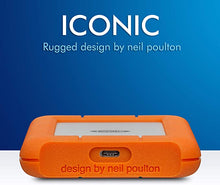 Load image into Gallery viewer, LaCie Rugged USB-C 2TB External Hard Drive Portable HDD û USB 3.0 compatible, Drop Shock Dust Rain Resistant, for Mac and PC Computer Desktop Workstation Laptop, 1 Month Adobe CC (STFR2000800), Orange
