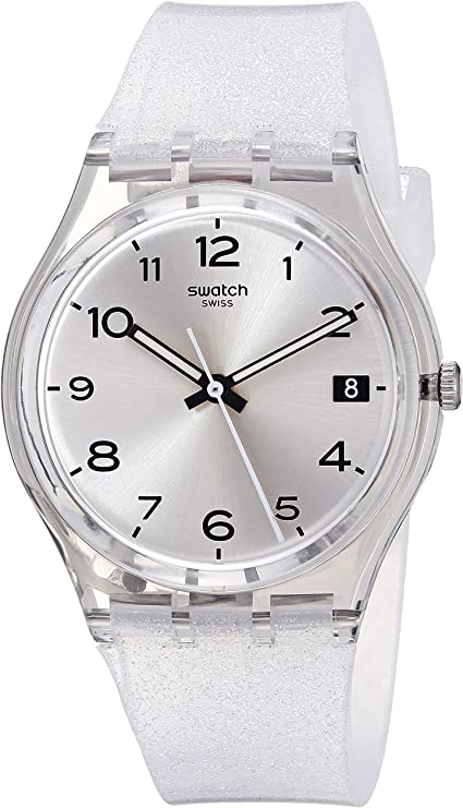 Swatch 1610 New Core Quartz Silicone Strap, Transparent, 16 Casual Watch (Model: GM416C)