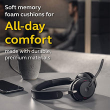 Load image into Gallery viewer, Jabra Evolve2 65 MS Wireless Headphones with Link380a, Stereo, Black – Wireless Bluetooth Headset for Calls and Music, 37 Hours of Battery Life, Passive Noise Cancelling Headphones
