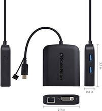 Load image into Gallery viewer, Cable Matters USB C Multiport Adapter (USB C Hub with DVI), 2X USB 3.0, Gigabit Ethernet, and 60W Charging - USB-C and Thunderbolt 4 / USB4 / Thunderbolt 3 Port Compatible with MacBook Pro, Dell XPS
