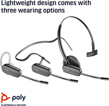 Load image into Gallery viewer, Plantronics - CS540 Wireless DECT Headset with Lifter (Poly) - Single Ear (Mono) Convertible (3 wearing styles) - Connects to Desk Phone - Noise Canceling Microphone
