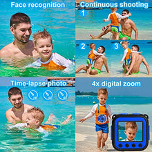 Load image into Gallery viewer, [Upgraded] PROGRACE Kids Waterproof Camera Action Video Digital Camera 1080 HD Camcorder for Boys Toys Gifts Build-in Game(Blue)
