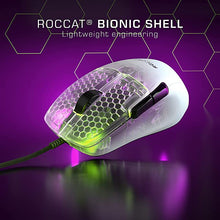 Load image into Gallery viewer, ROCCAT Kone Pro PC Gaming Mouse, Lightweight Ergonomic Design, Titan Switch Optical, AIMO RGB Lighting, Superlight Wired Computer Mouse, Titan Scroll Wheel, Bionic Shell, 19K DPI, White
