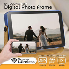 Load image into Gallery viewer, Kodak 10-Inch Smart Touch Screen Rechargeable Digital Picture Frame, Wi-Fi Enabled with HD Photo Display and Music/Video Support, Calendar, Weather and Location Updates (RWF-108) - Ocean Blue

