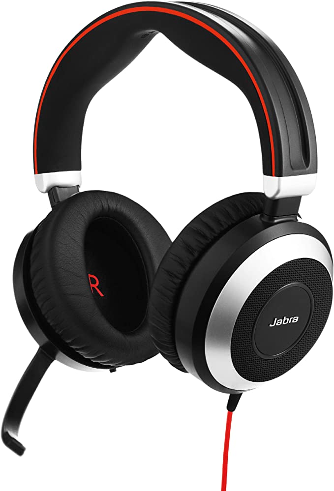 Jabra Evolve 80 UC Wired Headset Professional Telephone Headphones with Unrivalled Noise Cancellation for Calls and Music, Features World-Class Speakers and All Day Comfort
