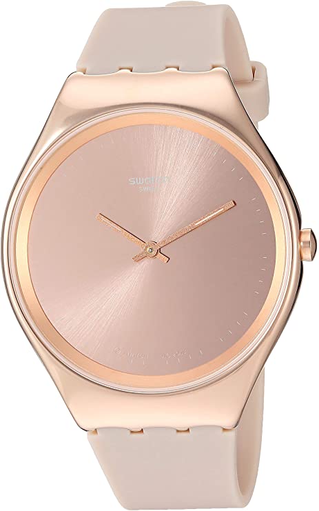Swatch 1810 Skin Irony Stainless Steel Quartz Silicone Strap, Pink, 16 Casual Watch (Model: SYXG101)