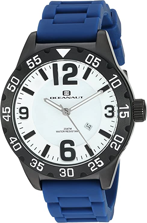 Oceanaut Men's 'Aqua One' Quartz Stainless Steel and Silicone Watch, Color:Blue (Model: OC2714)