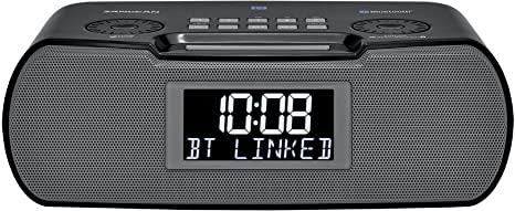 Sangean RCR-20 FM-RDS (RBDS) AM / Bluetooth / Aux-in / USB Phone Charging Digital Tuning Clock Radio with Battery Backup, Black