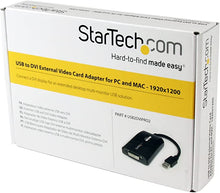 Load image into Gallery viewer, StarTech.com USB to DVI Adapter - 1920x1200 - External Video &amp; Graphics Card - Dual Monitor Display Adapter Cable - Supports Mac &amp; Windows (USB2DVIPRO2),Black
