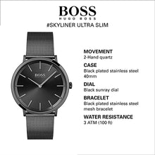 Load image into Gallery viewer, BOSS Black Men&#39;s Quartz Watch with Stainless Steel Strap, Black, 20 (Model: 1513826)
