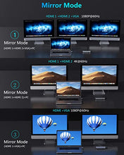 Load image into Gallery viewer, MacBook Pro Docking Station Dual Monitor MacBook Pro HDMI Adapter,12 in 1 USB C Adapters for MacBook Pro Air Mac HDMI Dock Dongle Dual USB C to Dual HDMI VGA Ethernet AUX 4USB SD/TF100W PD
