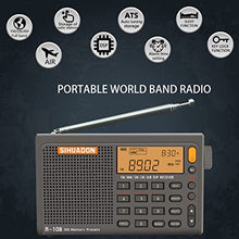 Load image into Gallery viewer, SIHUADON R108 Shortwave AM FM Radio LW MW AIR Band DSP Full Band Portable Radio Battery Operated with Sleep Timer Alarm Clock 500 Memories preset Stations Good for Family by RADIWOW (Grey)
